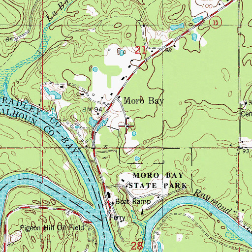 Topographic Map of Moro Bay First Methodist Episcopal Church, AR