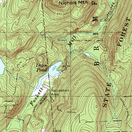 Topographic Map of Dean Pond Dam, MA