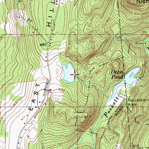 Topographic Map of Bradway Dam, MA