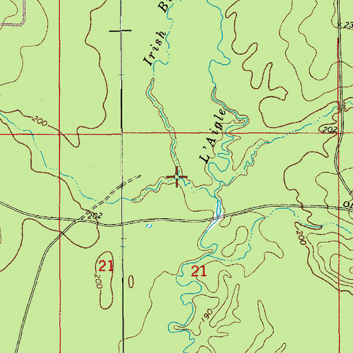 Topographic Map of Mobley Branch, AR