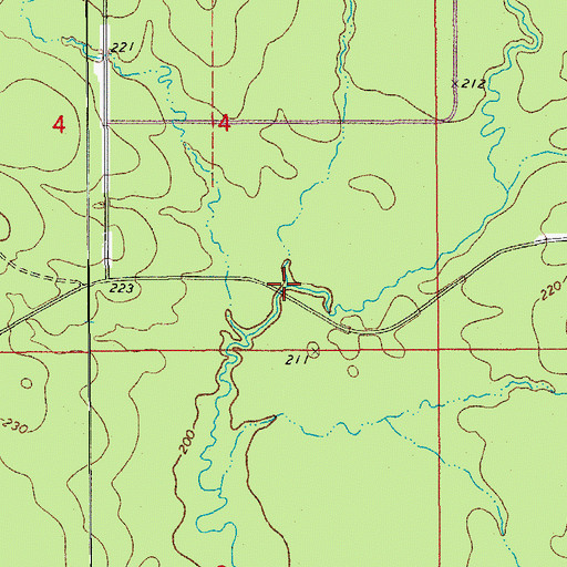 Topographic Map of Rocky Branch, AR