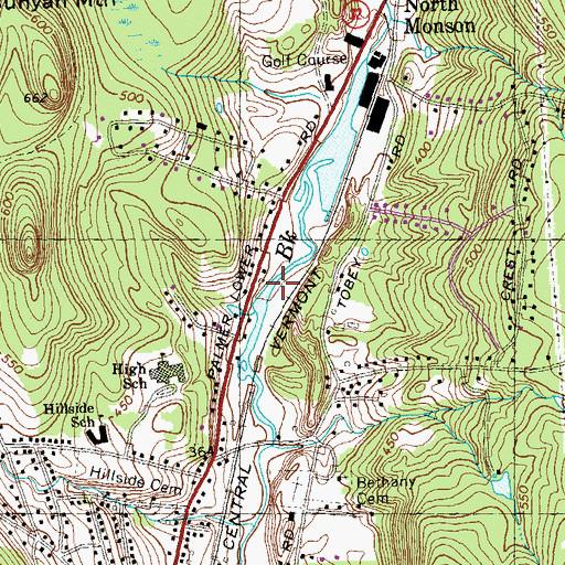 Topographic Map of Moulton Dam Dropped, MA