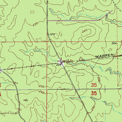 Topographic Map of Lacy (historical), AR