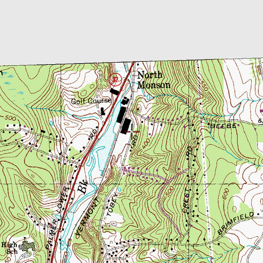 Topographic Map of Church Manufacturing Company Dam, MA