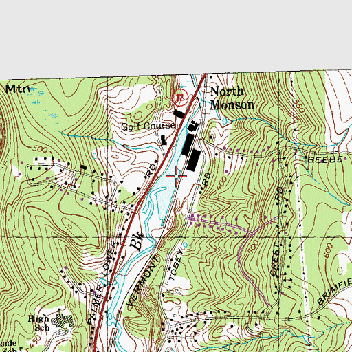 Topographic Map of Chicopee Brook Reservoir, MA