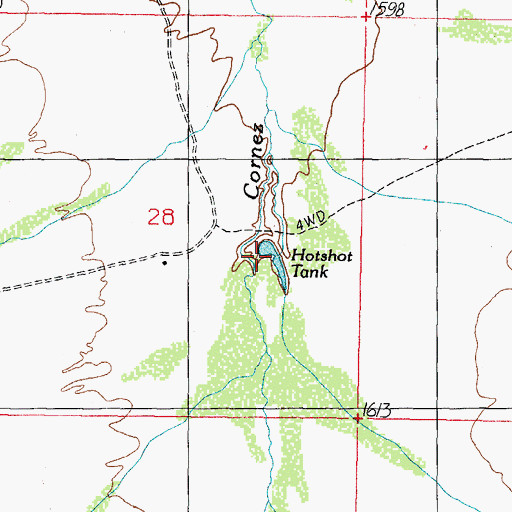 Topographic Map of Hotshot Tank, AZ