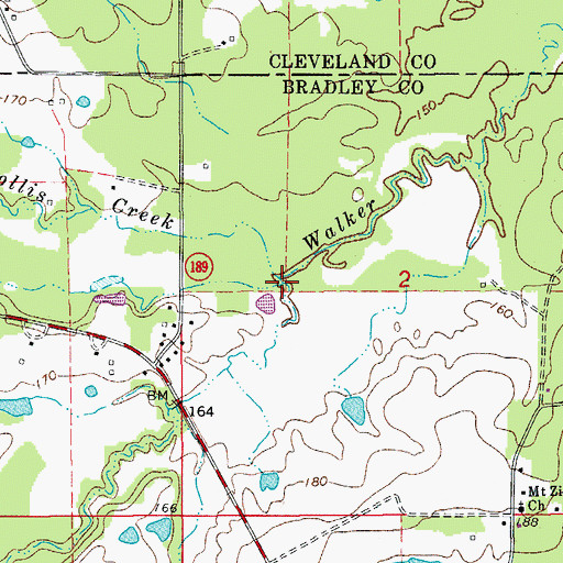 Topographic Map of Thompson Creek, AR