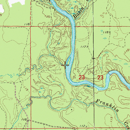 Topographic Map of Walnut Creek, AR
