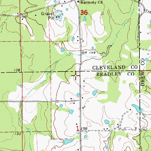 Topographic Map of Harmony School (historical), AR