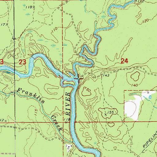 Topographic Map of Cornish Landing, AR