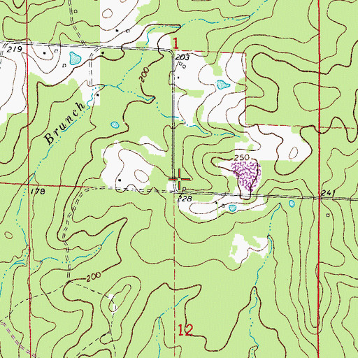 Topographic Map of Center Ridge School (historical), AR