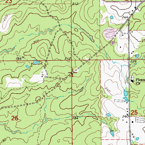 Topographic Map of Pleasant Valley School (historical), AR