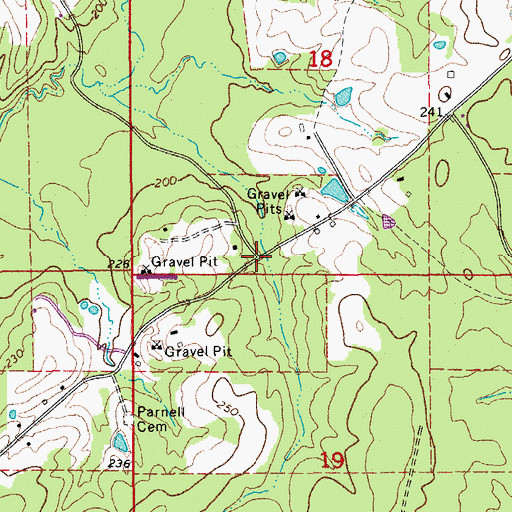 Topographic Map of Gin (historical), AR
