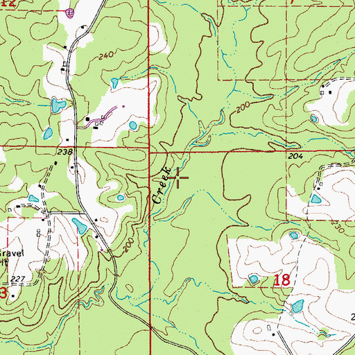 Topographic Map of Crossroads Cemetery, AR
