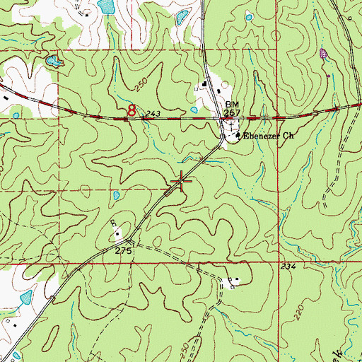 Topographic Map of Ebenezer School (historical), AR