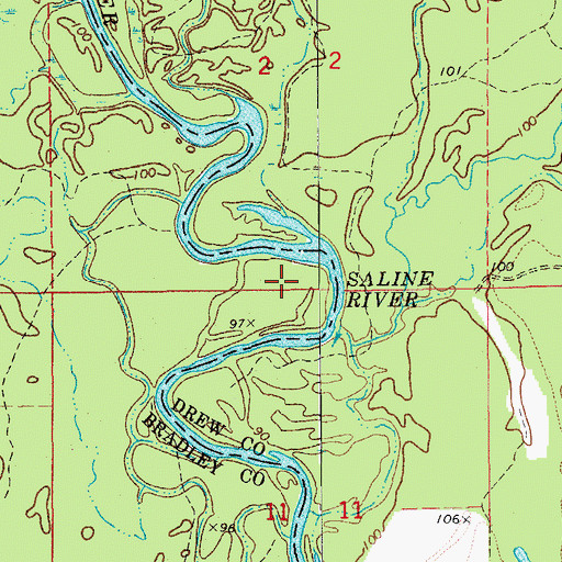 Topographic Map of River Island, AR
