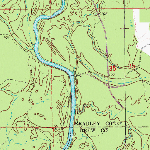 Topographic Map of Hudspeth Landing, AR
