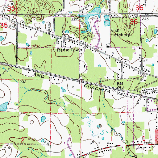 Topographic Map of Cloquet (historical), AR