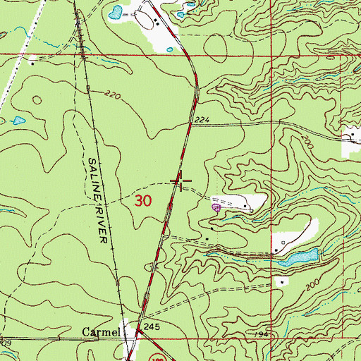 Topographic Map of Carmel School (historical), AR