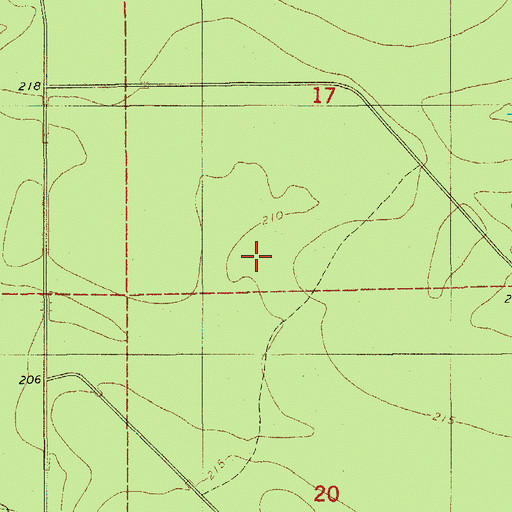 Topographic Map of Pin Oak Flat, AR