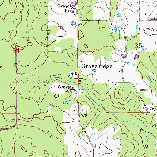 Topographic Map of Landmark Missionary Baptist Church, AR