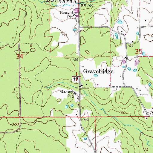 Topographic Map of Antioch Baptist Church, AR