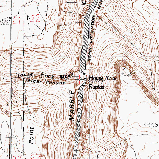 Topographic Map of House Rock Rapids, AZ
