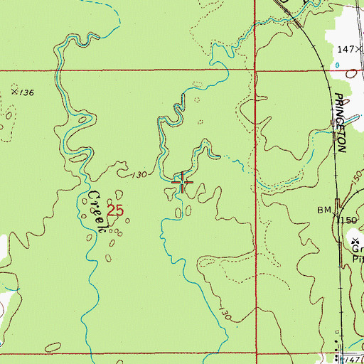 Topographic Map of Hall Branch, AR