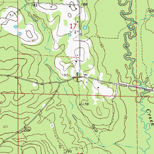 Topographic Map of Ferrell (historical), AR