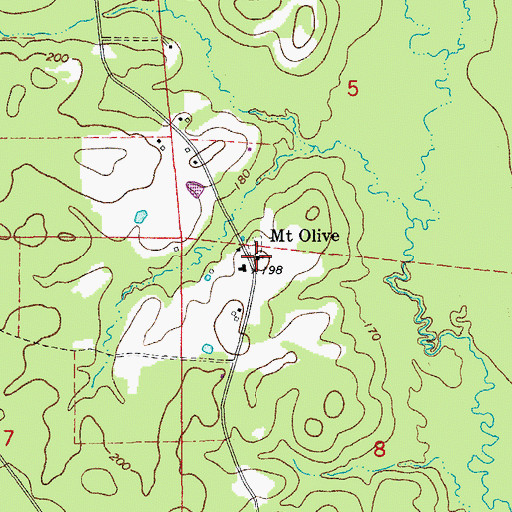 Topographic Map of Mount Olive Church, AR