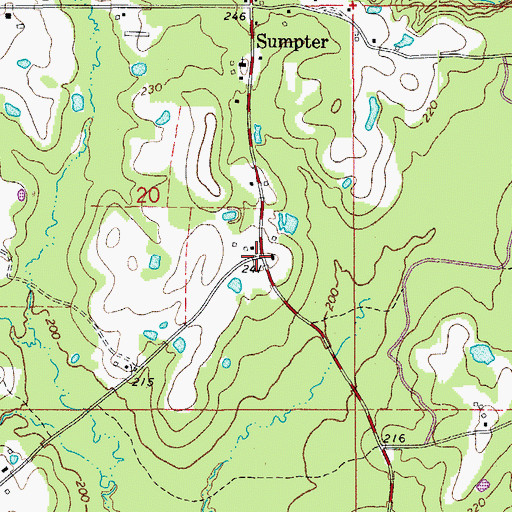 Topographic Map of Mannstown, AR