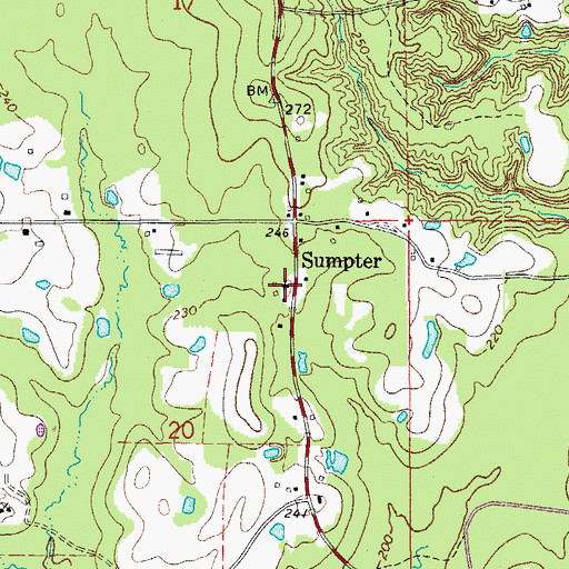 Topographic Map of Sumpter Methodist Church, AR