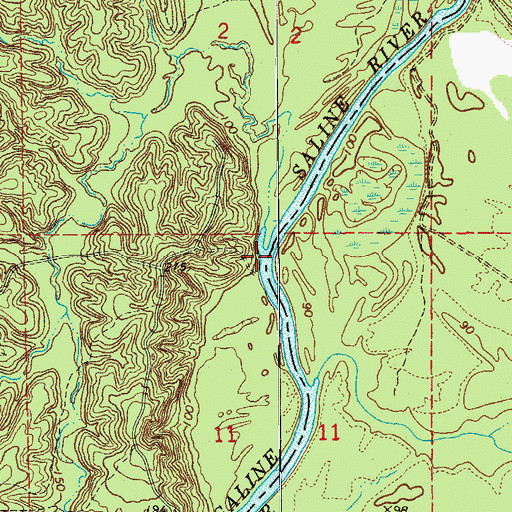 Topographic Map of Germany Bay, AR