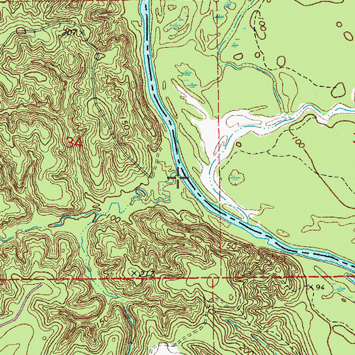 Topographic Map of Sulphur Branch, AR