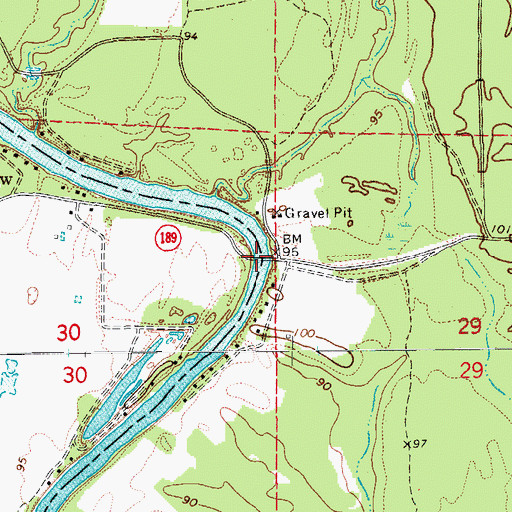 Topographic Map of Long View Ferry (historical), AR