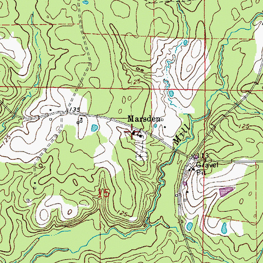 Topographic Map of Marsden Methodist Church, AR