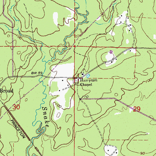 Topographic Map of Antioch Chapel (historical), AR