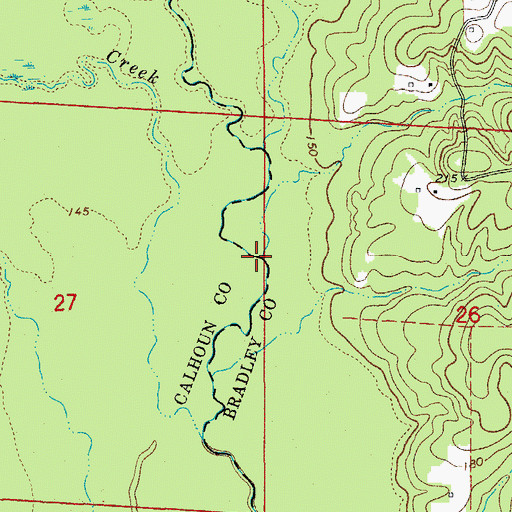 Topographic Map of Wagnon Branch, AR