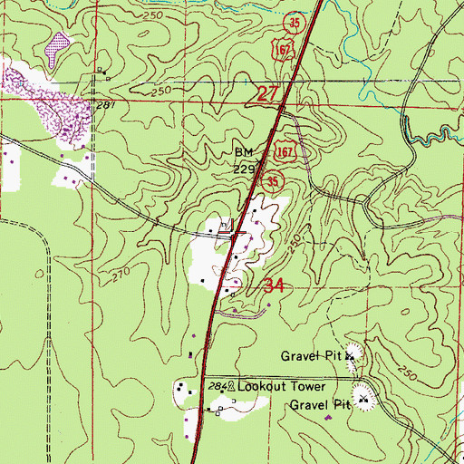 Topographic Map of Deer Creek, AR
