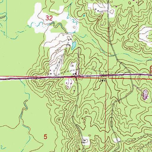 Topographic Map of Ebb, AR