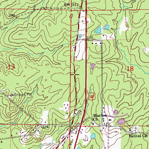Topographic Map of Ico (historical), AR