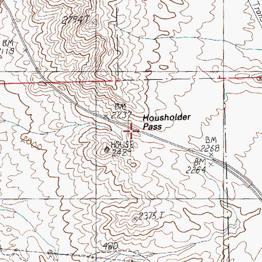 Topographic Map of Housholder Pass, AZ