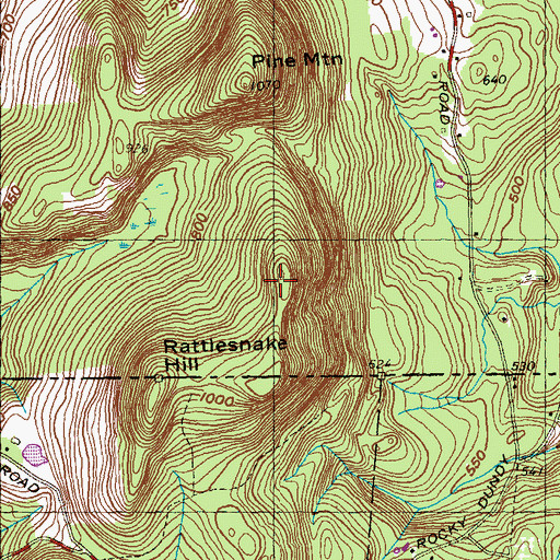 Topographic Map of Bald Mountain, MA