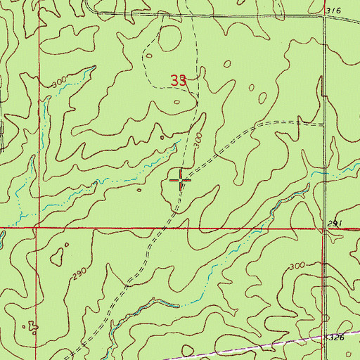 Topographic Map of Obin (historical), AR