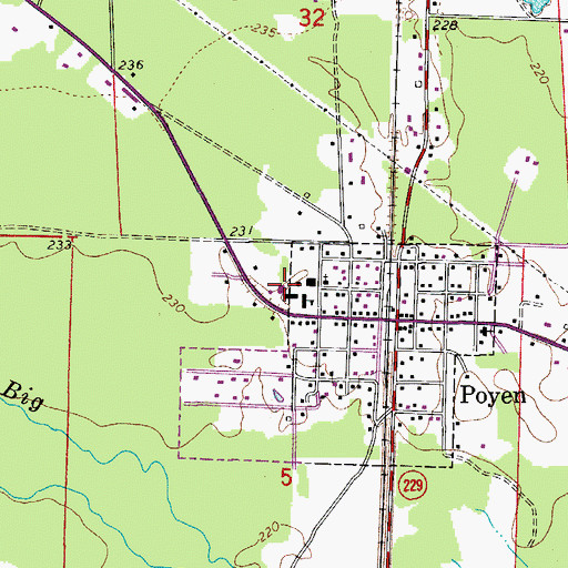 Topographic Map of Poyen Elementary School, AR