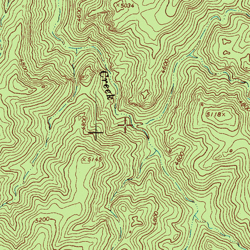 Topographic Map of Houston Creek, AZ
