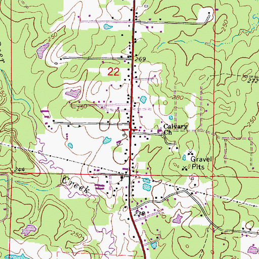 Topographic Map of Slabtown, AR