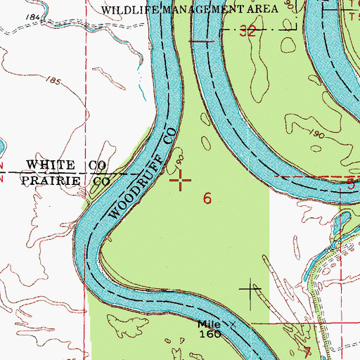 Topographic Map of Canal Point, AR