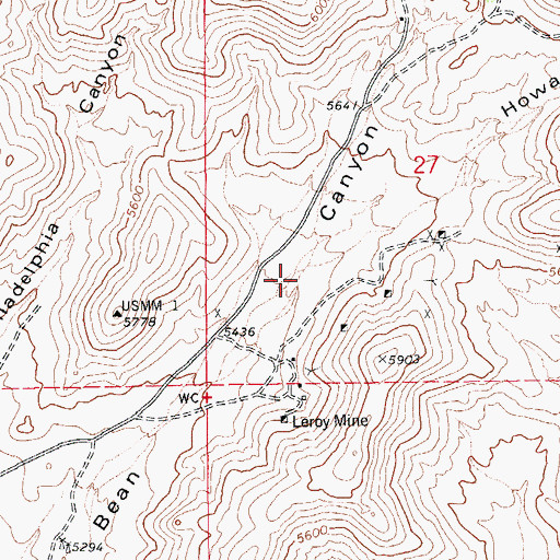 Topographic Map of Howard Canyon, AZ
