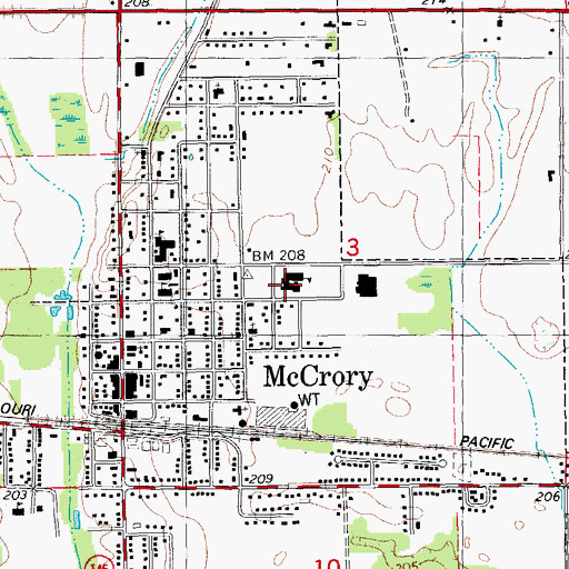Topographic Map of McCrory Elementary School, AR